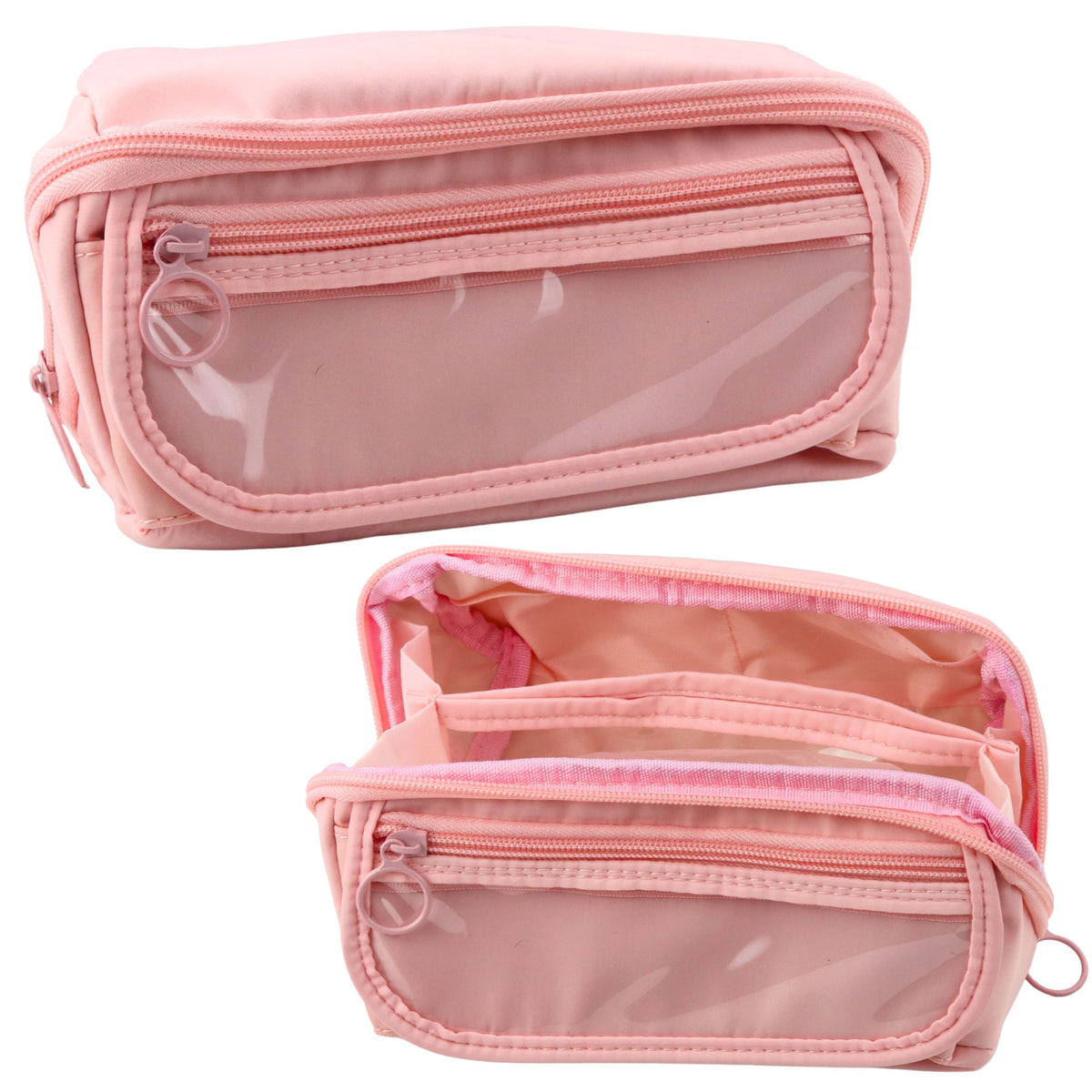 Pencil Case School Kit Expandable Roomy Pink 20x10cm