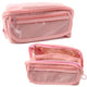Pencil Case School Kit Expandable Roomy Pink 20x10cm