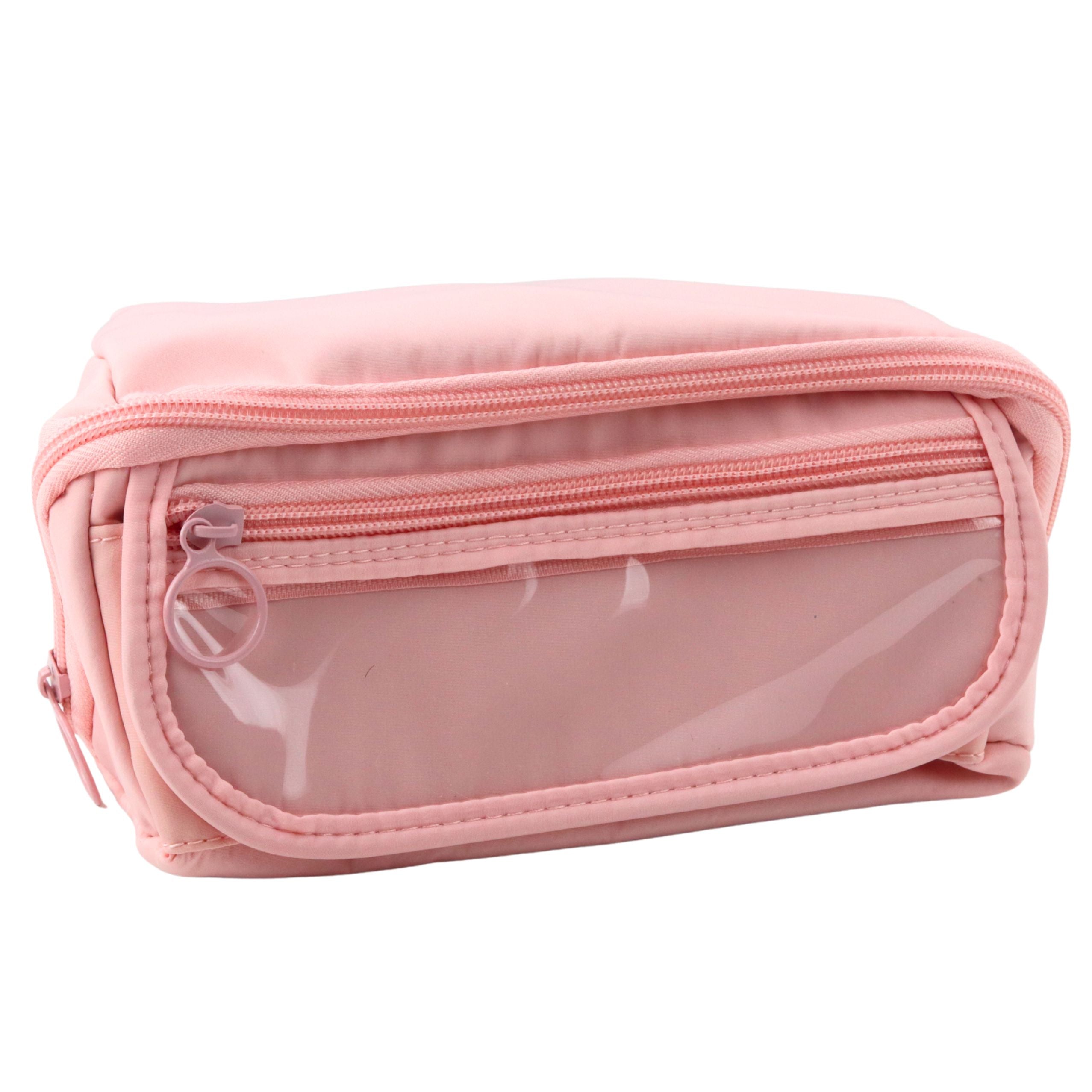 Pencil Case School Kit Expandable Roomy Pink 20x10cm