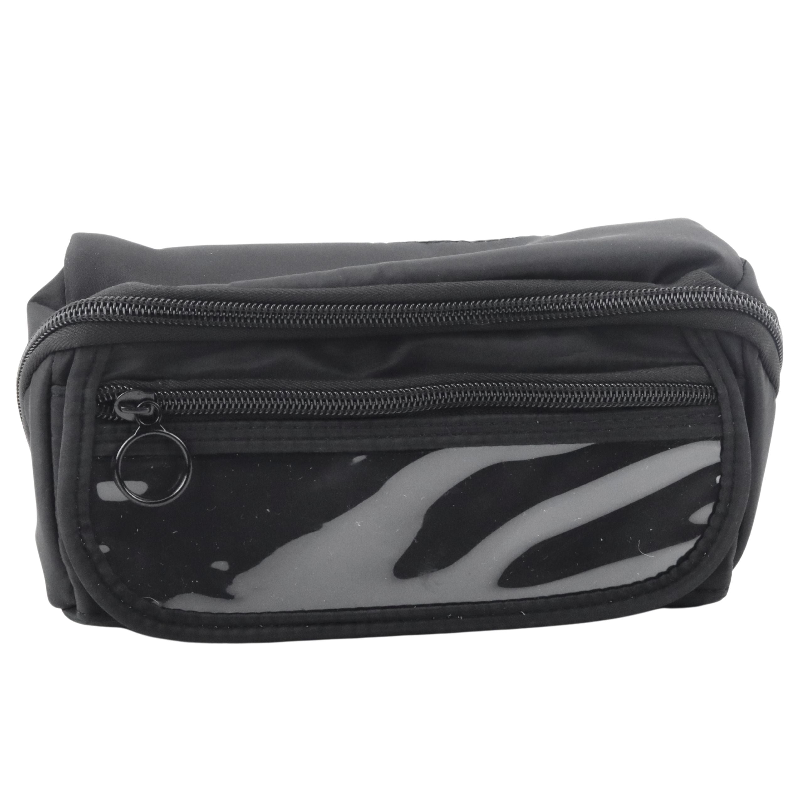 Pencil Case School Kit Expandable Roomy Black 20x10cm