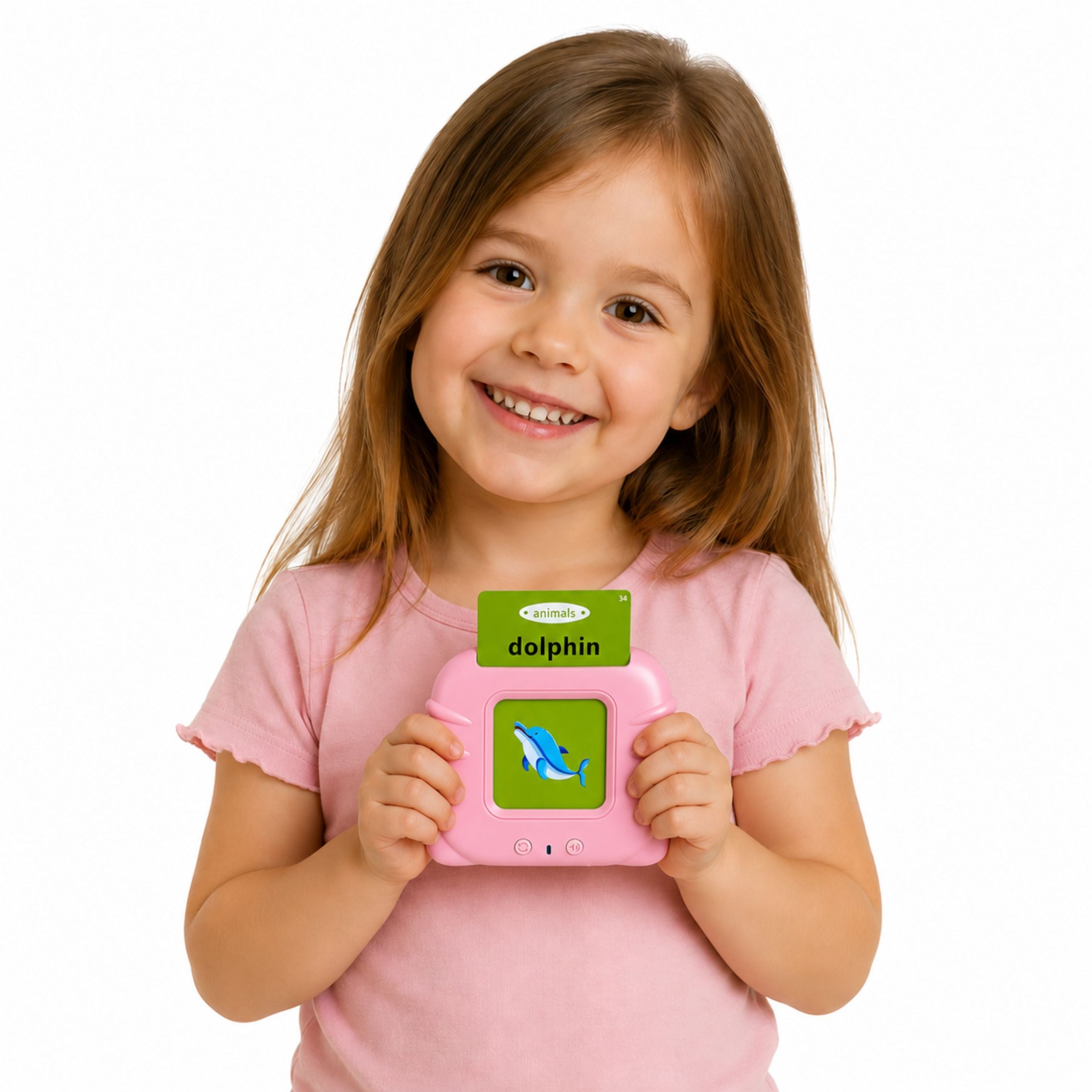 English Word Learning Card Reader Educational Toy Pink