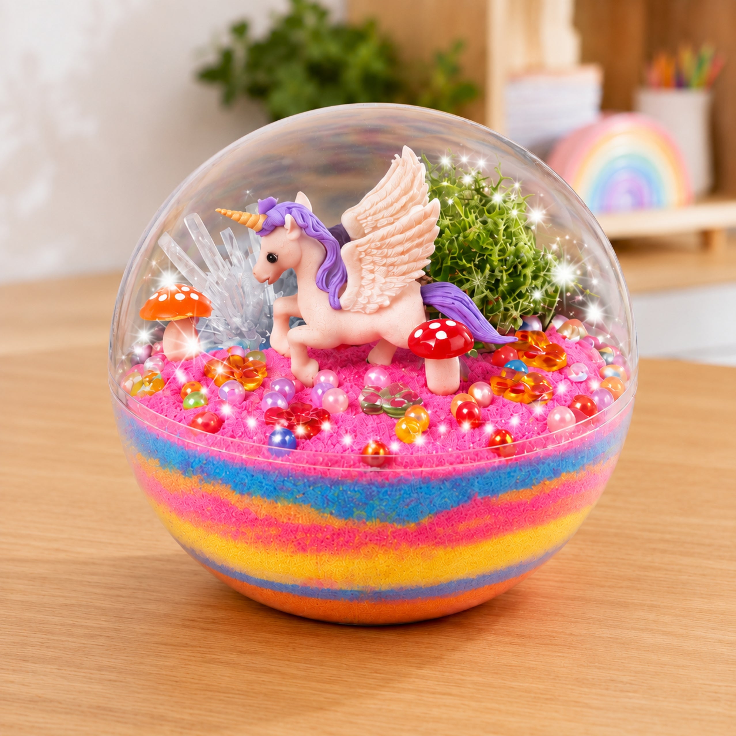 Crystal Growing Experiment Kit Unicorn Terrarium Diy Lights