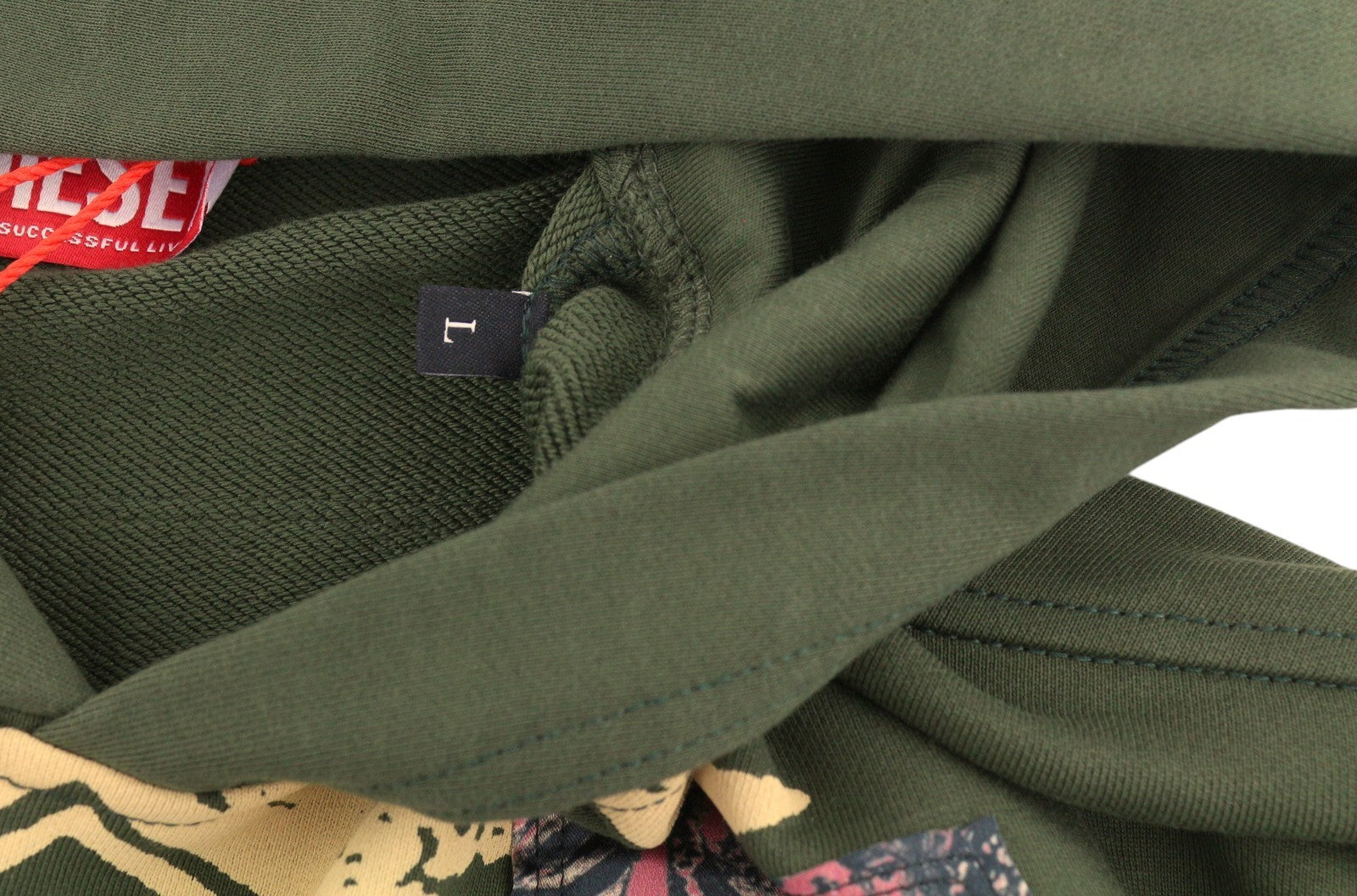Diesel S-baxt-hood-r1 Men Hoodiegreen Graphic Print Kangaroo Pocket Rrp295