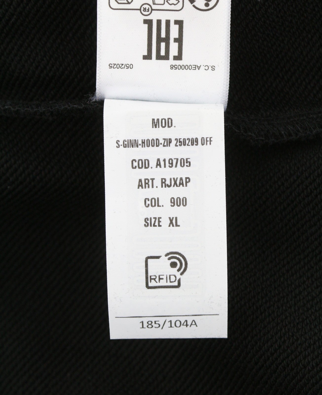 Diesel S-ginn-hood-zip 250209 Off Men Hoodieblack Full Zip Rrp175