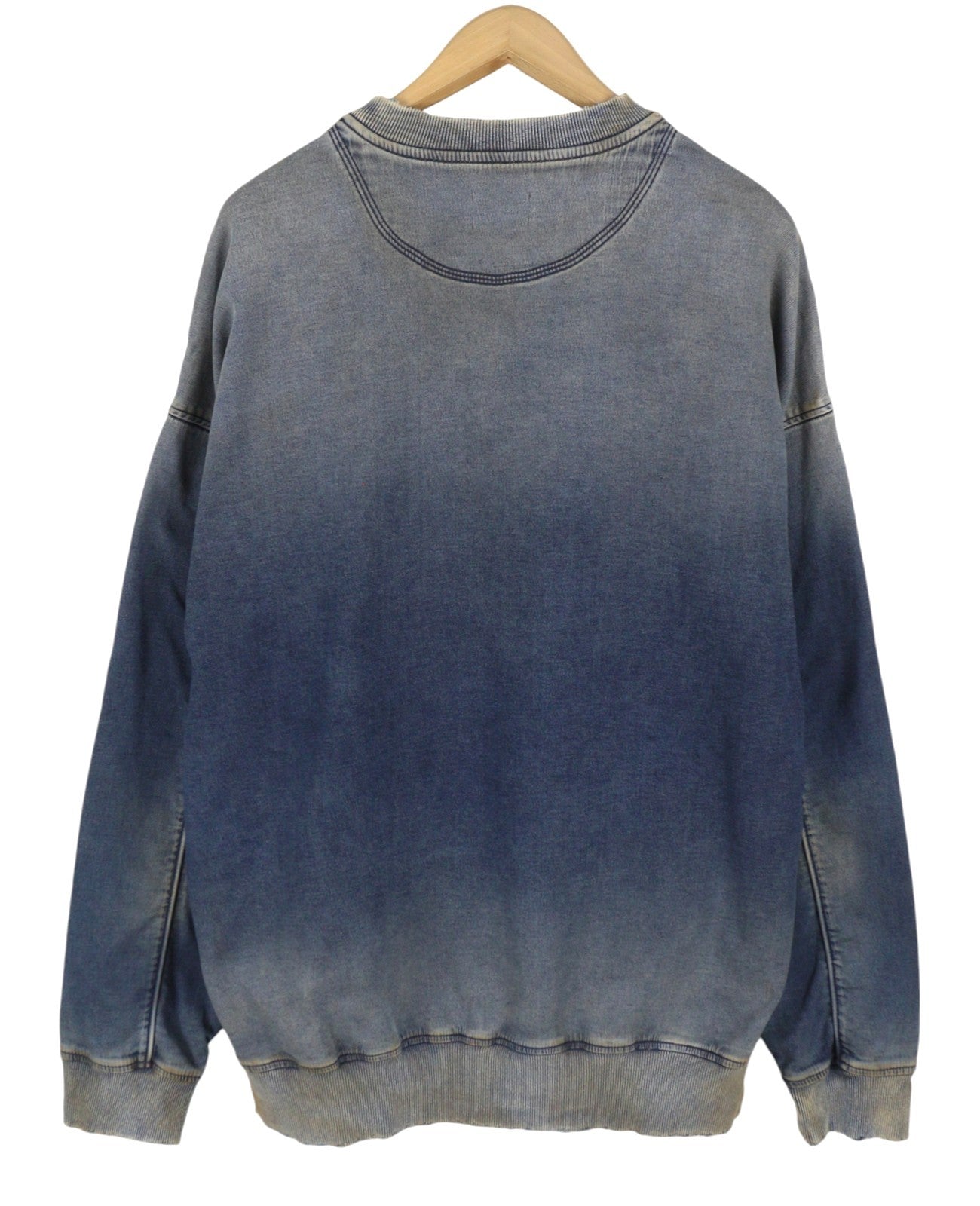 Diesel D-krib-ne Men Sweatshirtblue Garment Dyed Loose Pull On Rrp350
