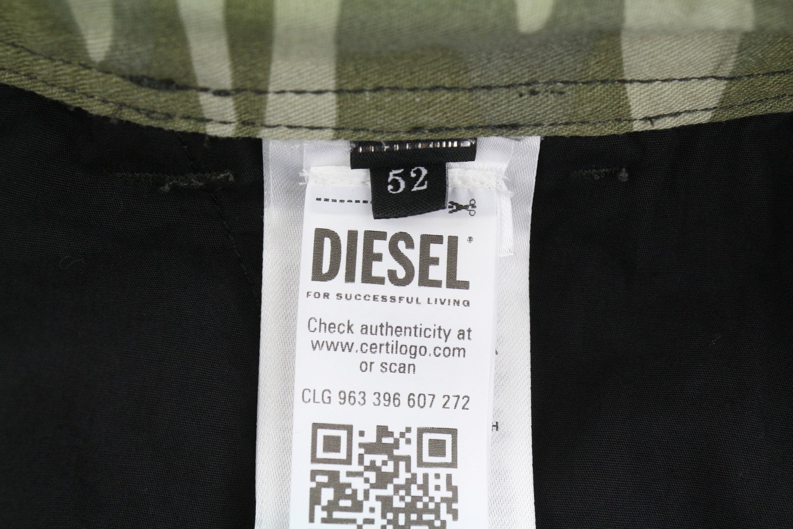 Diesel P-arne Men Trousers 52khaki Camouflage Twill Cargo Rrp375