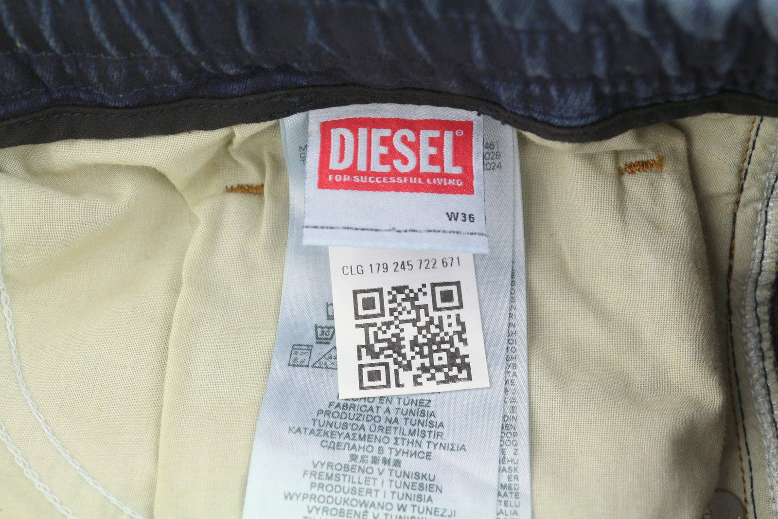 Diesel 2030 D-krooley 09j34 Jogg Men Jeansblue Faded Distress Rrp295