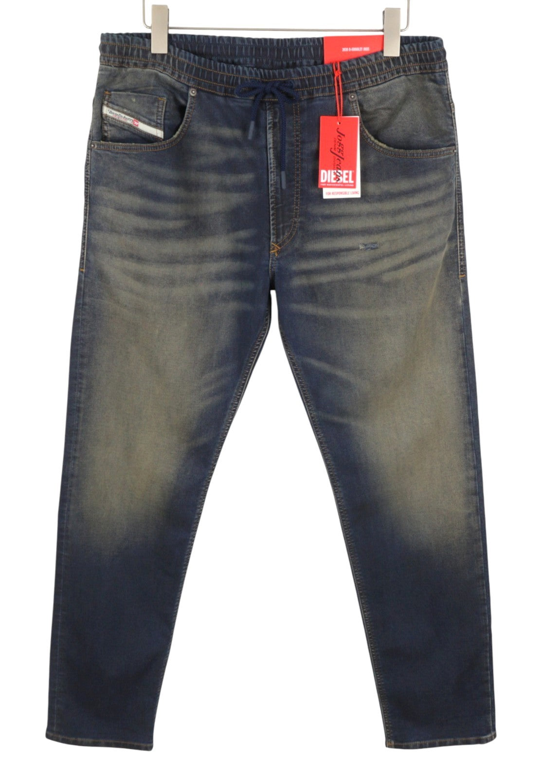 Diesel 2030 D-krooley 09j34 Jogg Men Jeansblue Faded Distress Rrp295