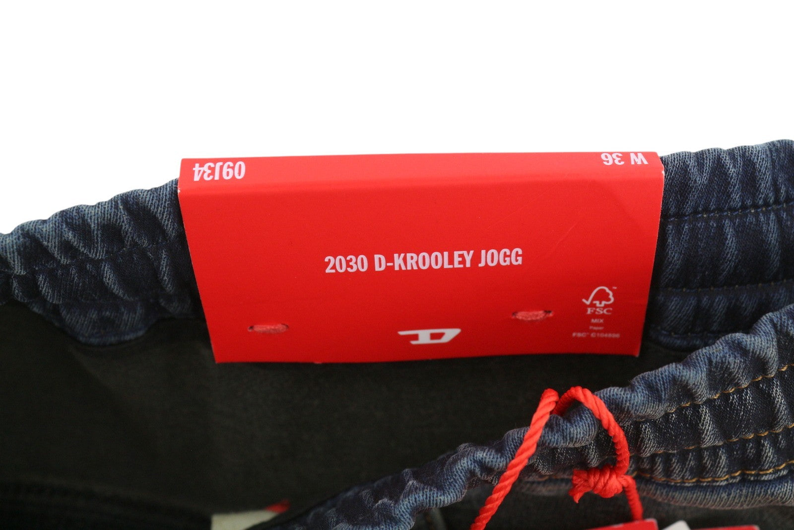 Diesel 2030 D-krooley 09j34 Jogg Men Jeansblue Faded Distress Rrp295