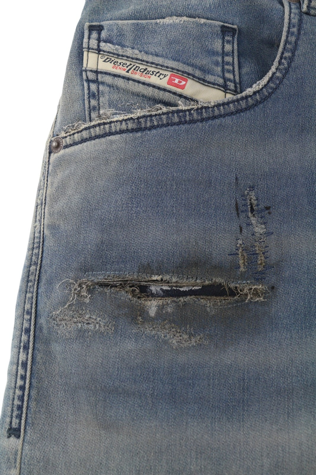 Diesel 2032 D-krooley-b 068pl Jogg Men Jeansblue Faded Distress Rrp325