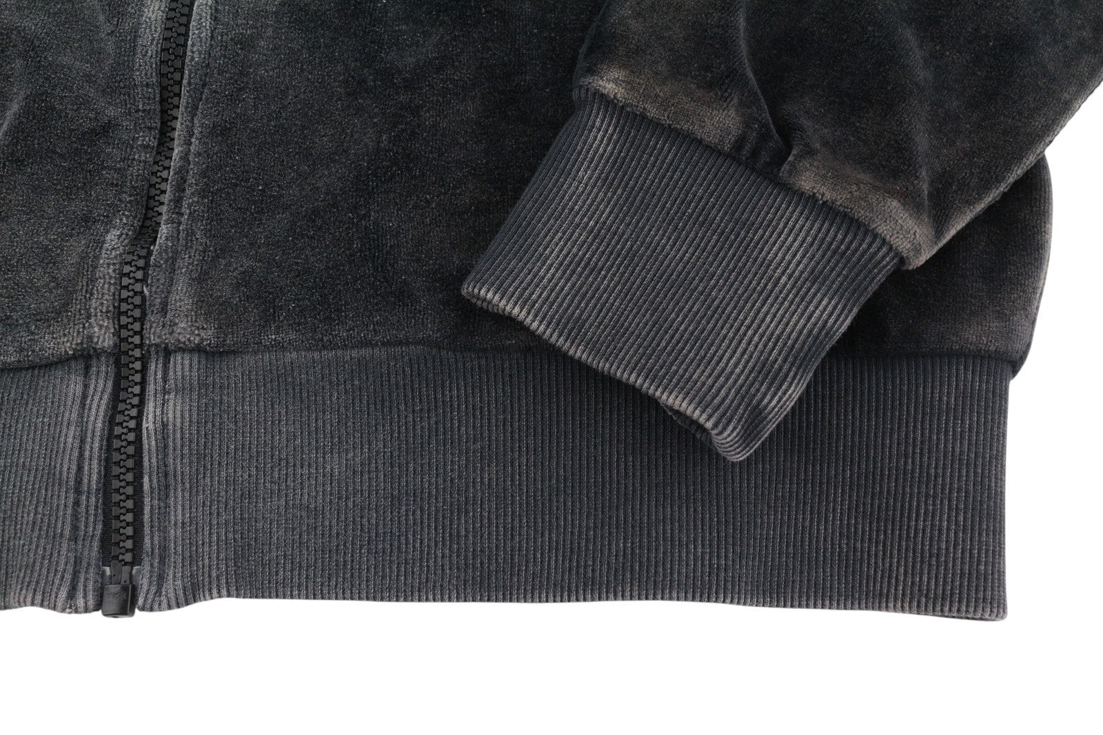 Diesel S-oclock Men Hoodieblack Acid Wash Chenille Zip Up Rrp325