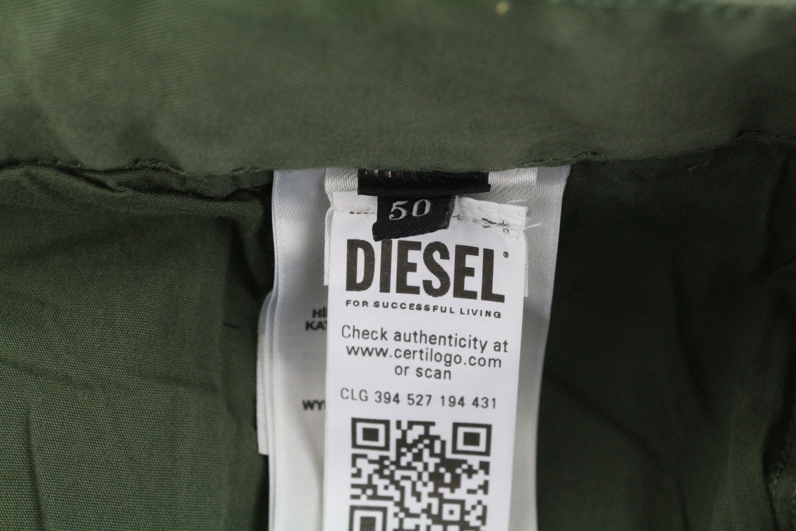 Diesel P-argy-in Men Trousers 50khaki Green Cargo Zip Fly Rrp195