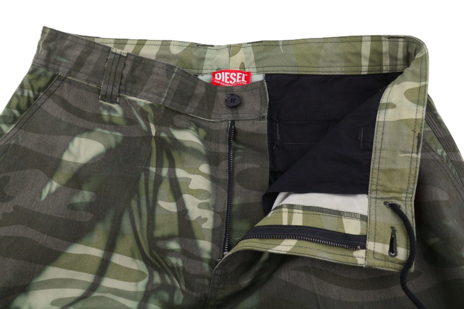 Diesel P-arne Men Trousers 50khaki Camouflage Twill Cargo Rrp375