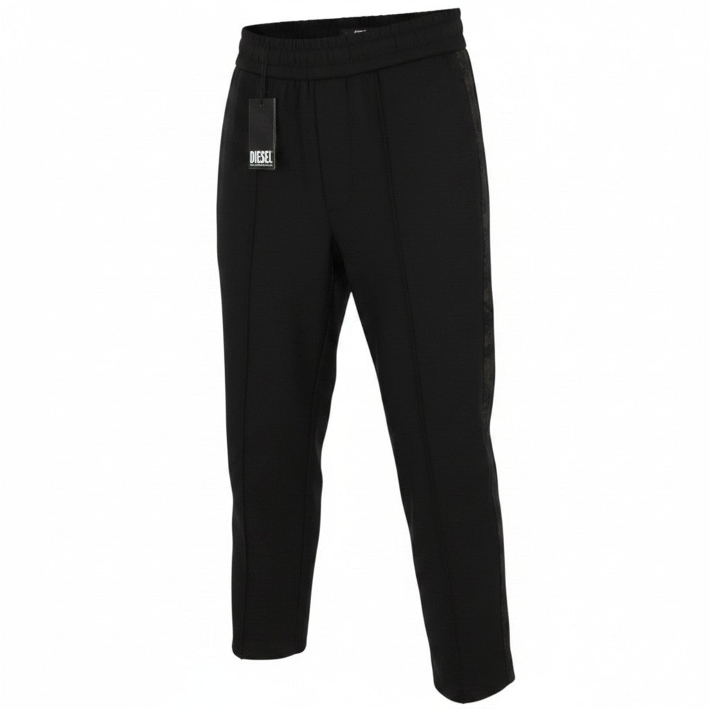 Diesel Global-out Men Trousersblack Drawstring Waist Sweatpants Rrp195