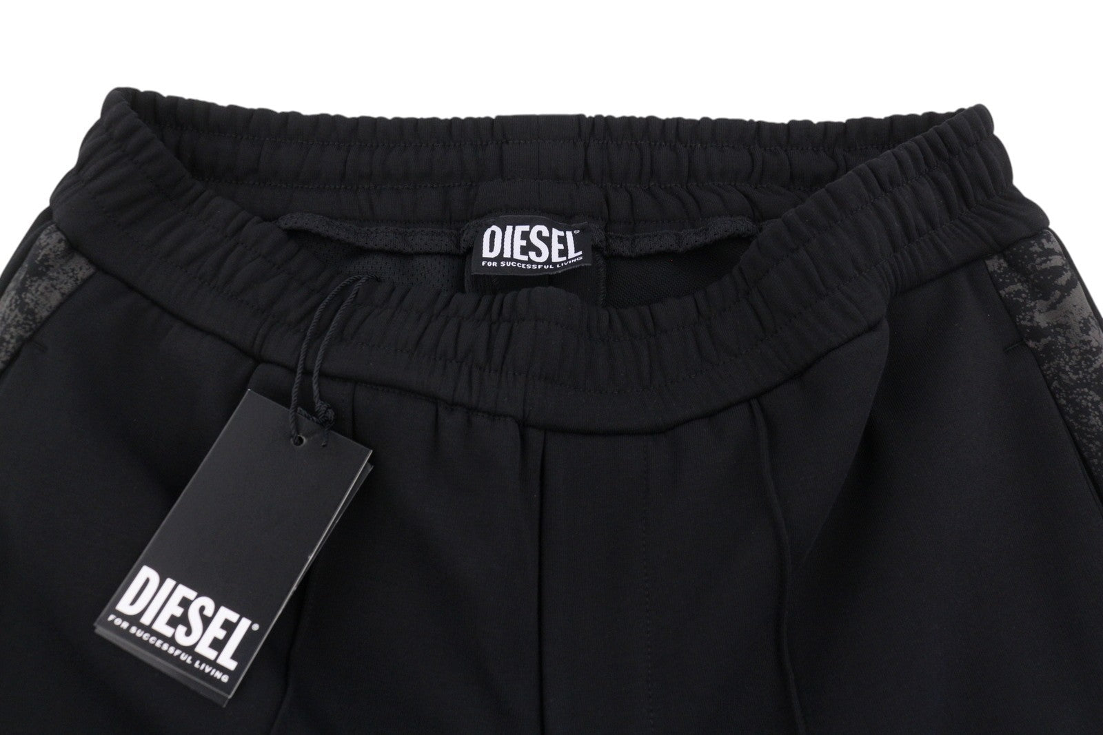 Diesel Global-out Men Trousersblack Drawstring Waist Sweatpants Rrp195