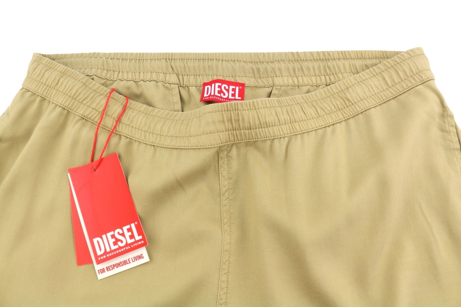 Diesel P-dreyer-c 0hpag Men Trousers 50beige Twill Elastic Waist Rrp175