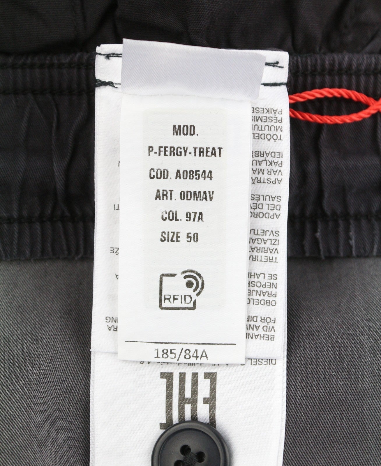 Мъжки панталон Diesel P-fergy-treat 0dmav 50grey Faded Elastic Waist Rrp175