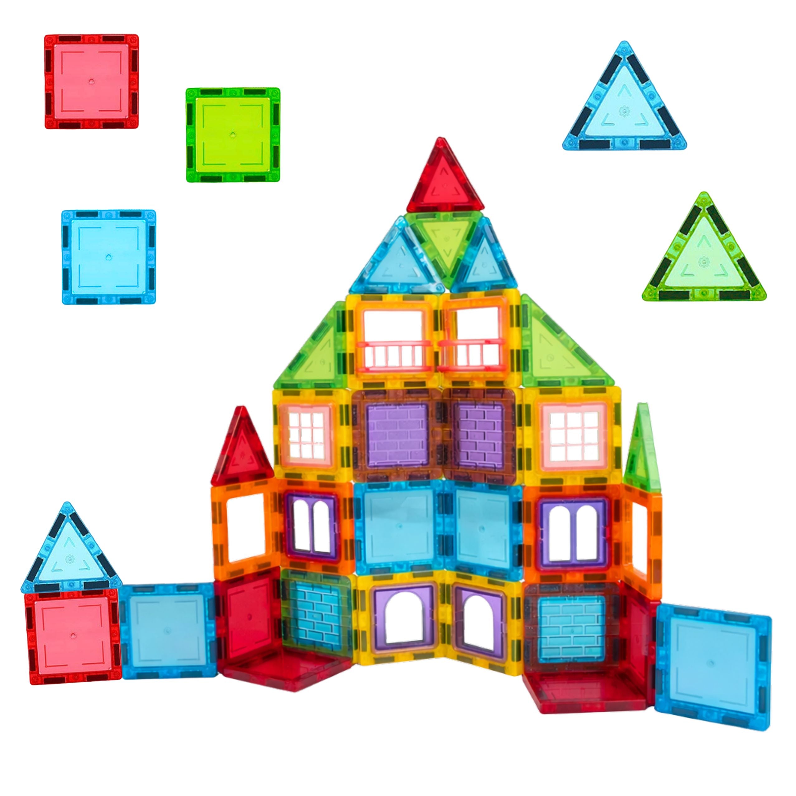 Farebné puzzle na stavbu 3D magnetických blokov 45 ks.