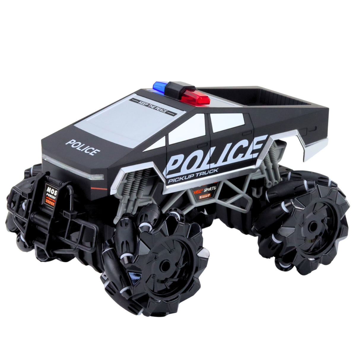 Off-road Vehicle Pick Up Truck Police Remote Controlled Rc Lights Smoke 1:16
