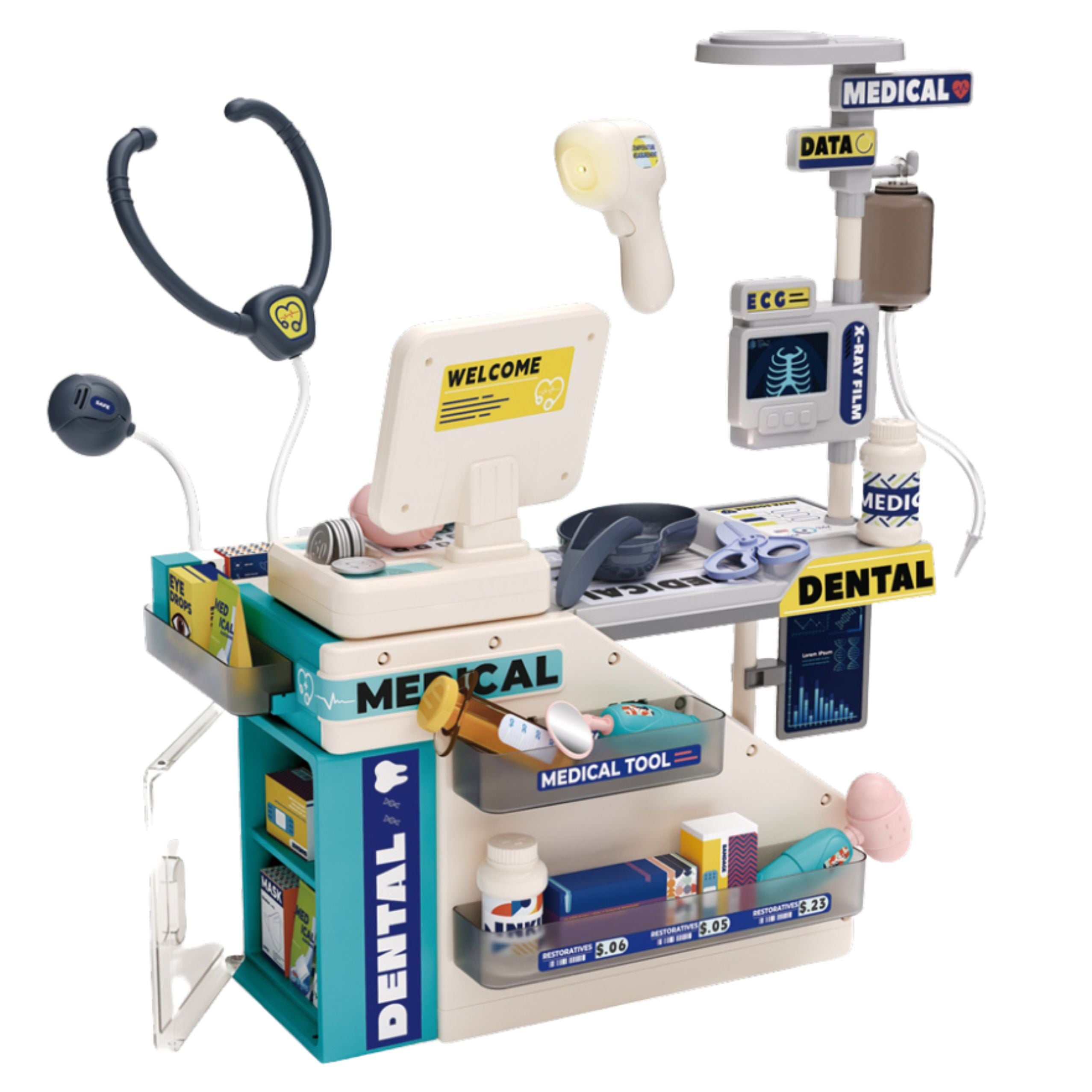 Dentist Pharmacist Set Lights Sounds Accessories 51 Pcs.