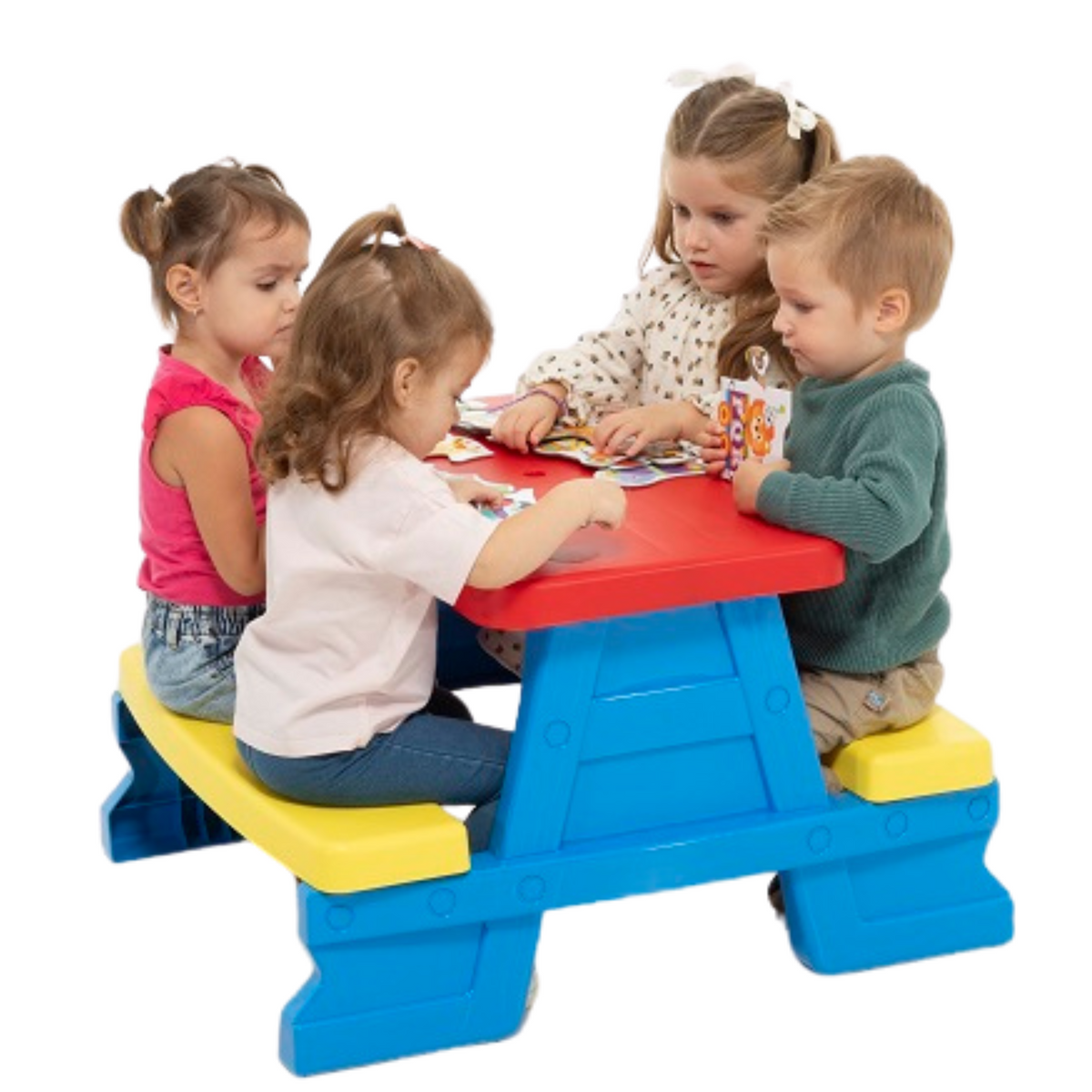 Dorex Blue Garden Table And Bench Set For Children 5067