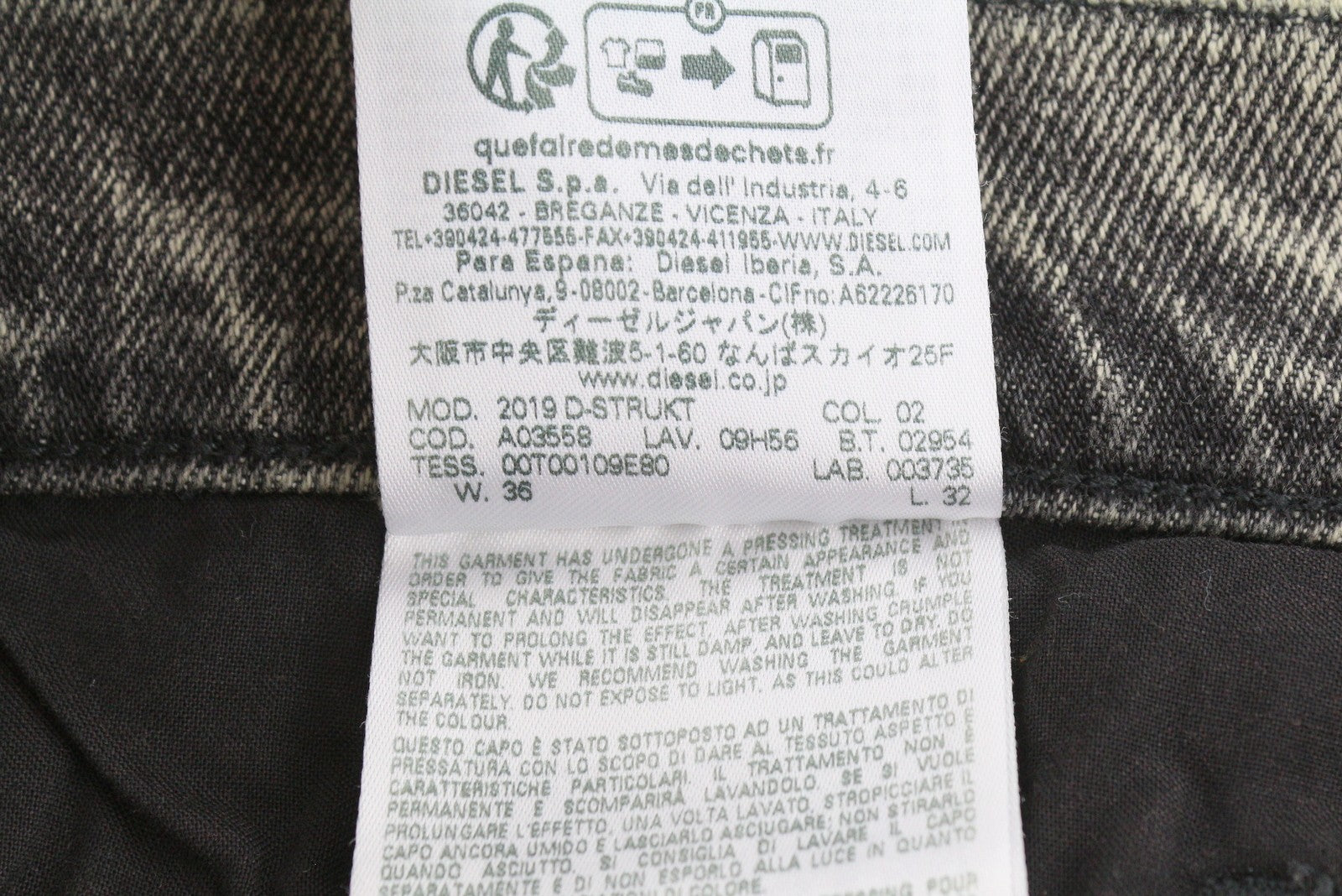 Diesel 2019 D-strukt 09h56 Men Jeansgrey Slim Fit Mid Waist Rrp295