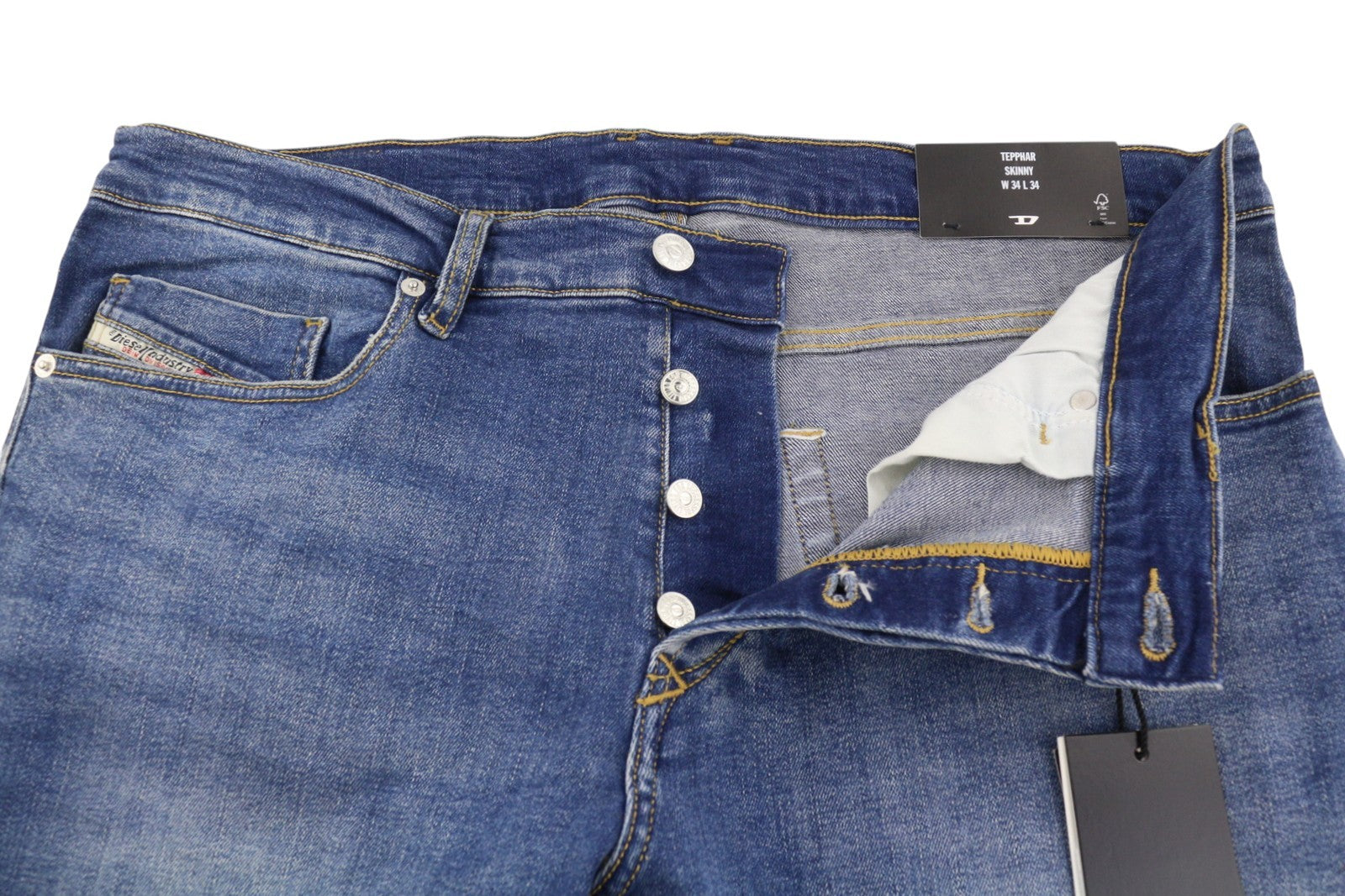 Diesel Tepphar Rb105 Men Jeansblue Whiskers Faded Slim Fit Rrp175