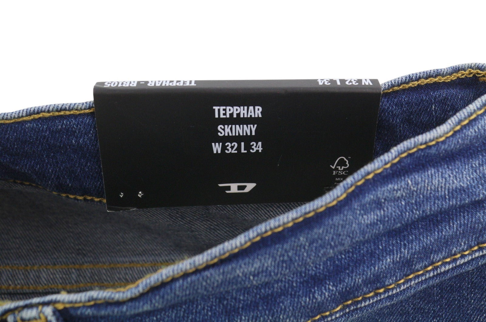 Diesel Tepphar Rb105 Men Jeansblue Whiskers Faded Slim Fit Rrp175