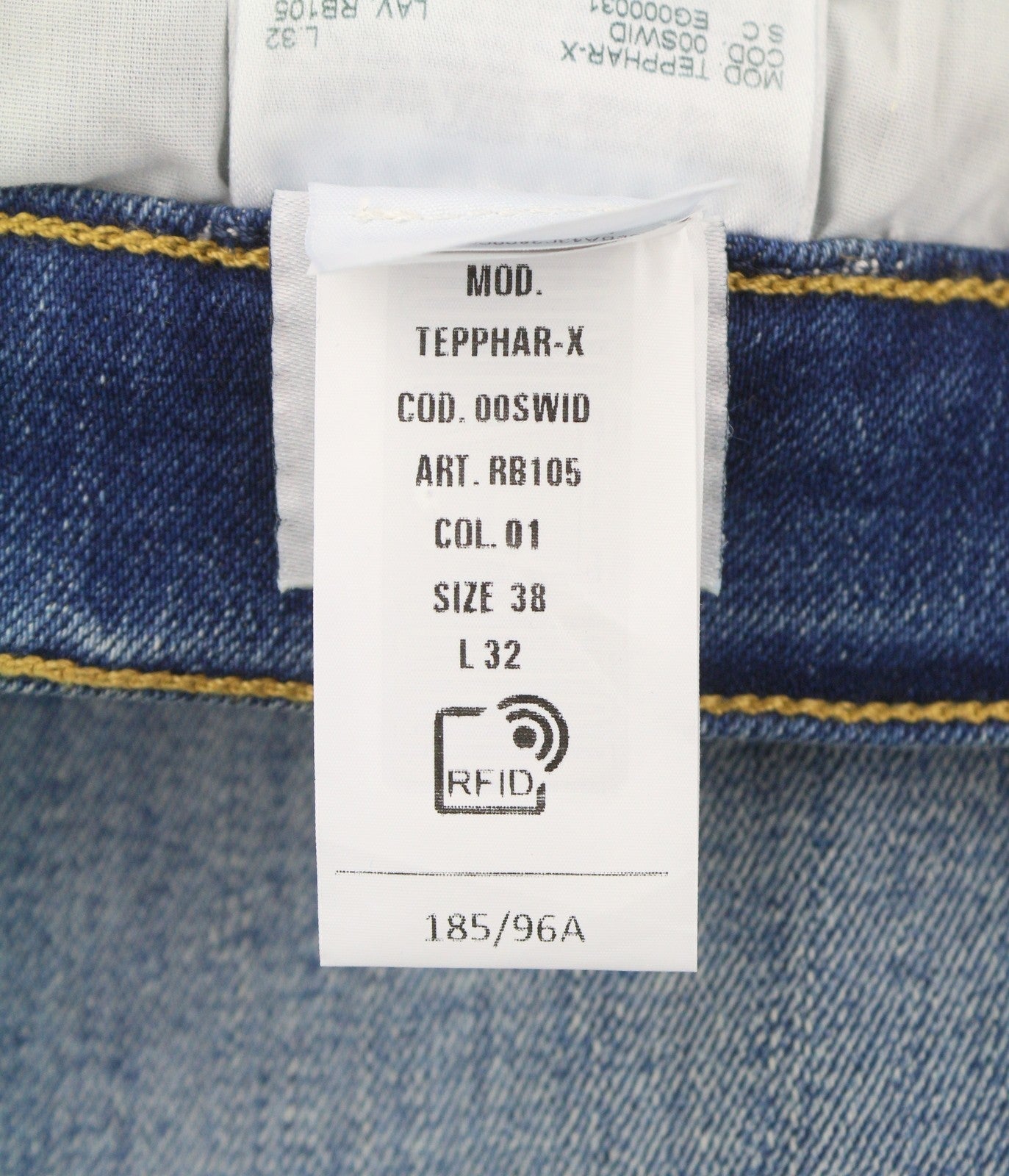 Diesel Tepphar Rb105 Men Jeansblue Whiskers Faded Slim Fit Rrp175