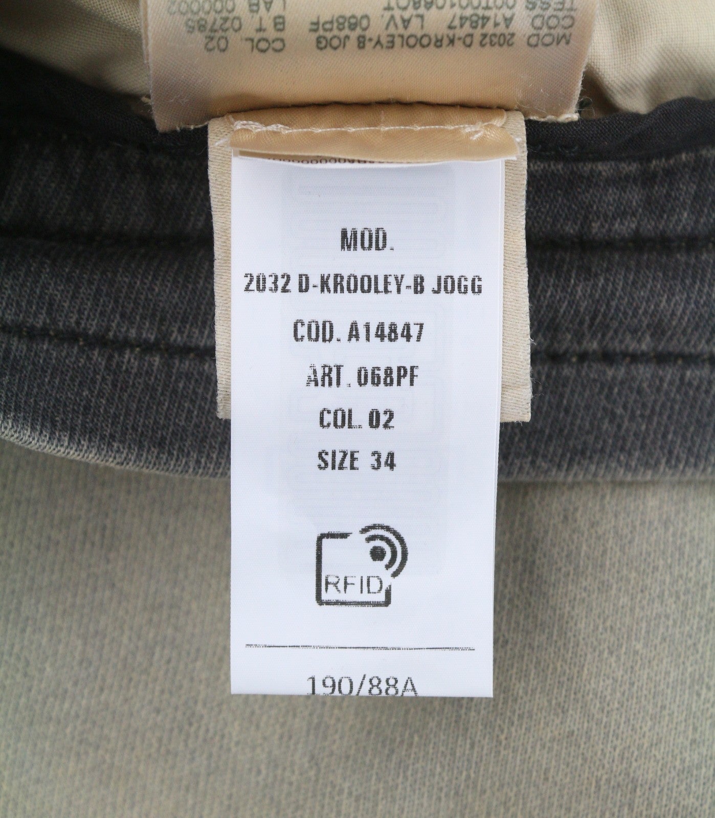 Diesel 2032 D-krooley-b Jogg 068pf Men Jeansgrey Faded Distress Rrp325