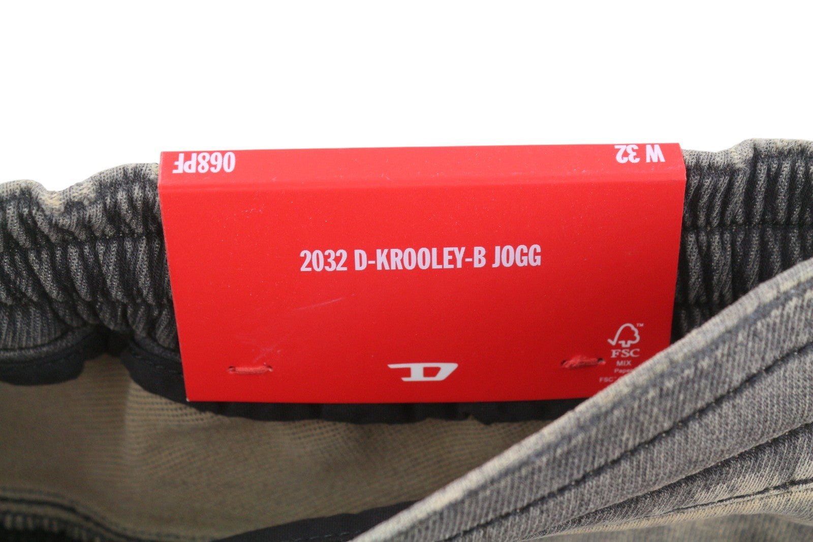 Diesel 2032 D-krooley-b Jogg 068pf Men Jeansgrey Faded Distress Rrp325