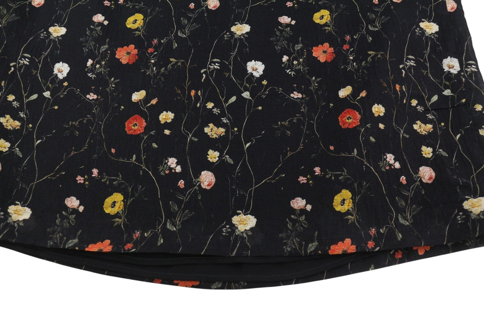 R13 Raglan Sleeve Babydoll Lined Women Dressblack Wool Silk Floral Rrp1299