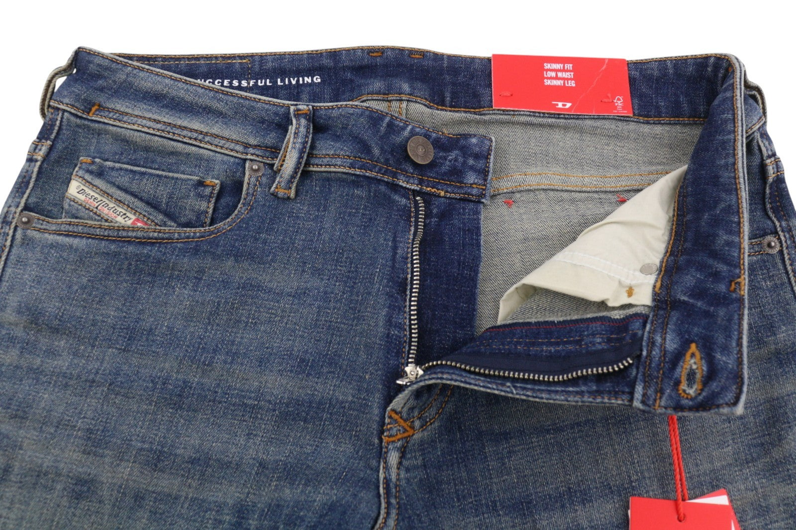 Diesel 1979 Sleenker 09h67 Men Jeansblue Faded Skinny Fit Low Rrp195