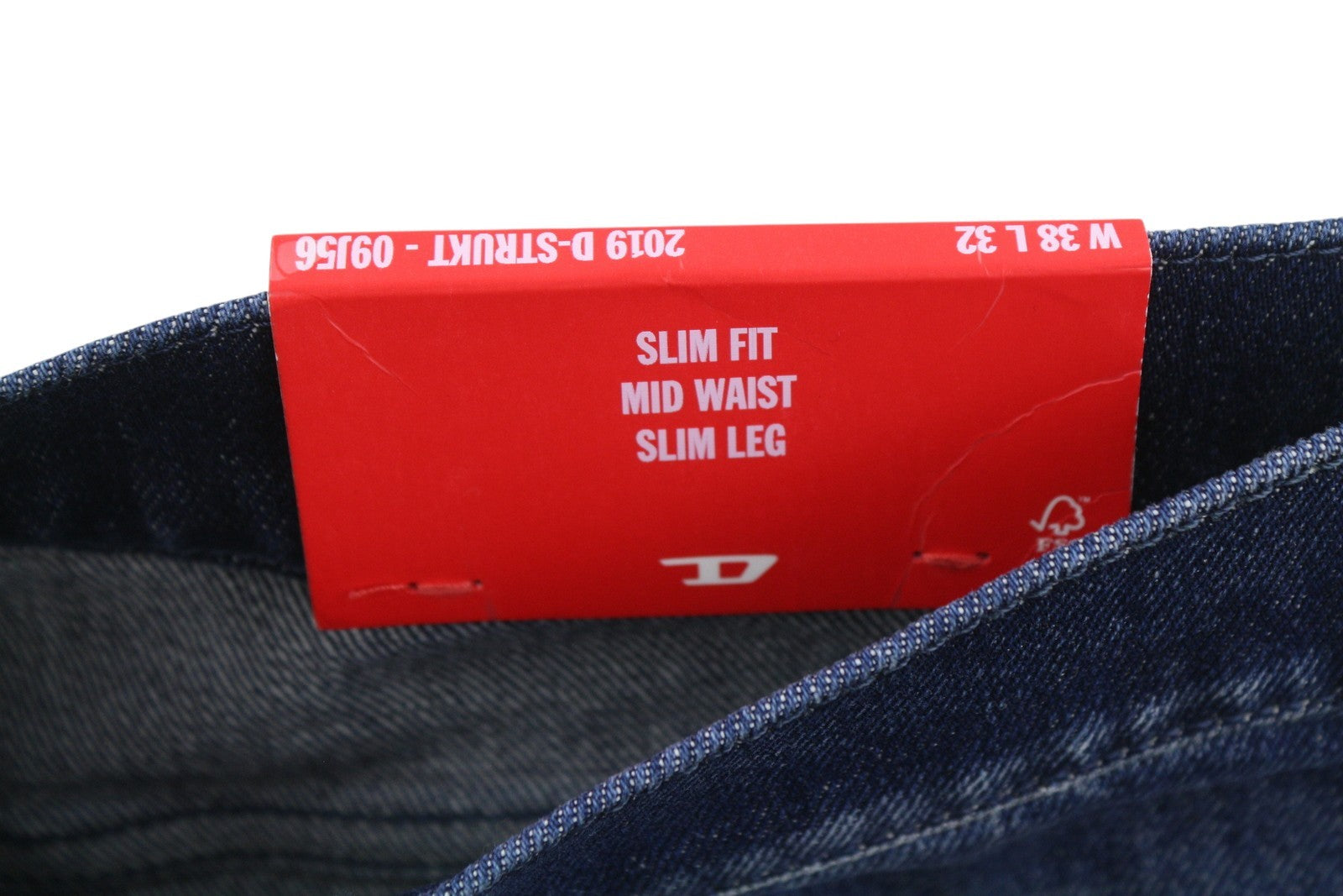 Diesel 2019 D-strukt 09j56 Men Jeansblue Whiskers Distress Slim Rrp195