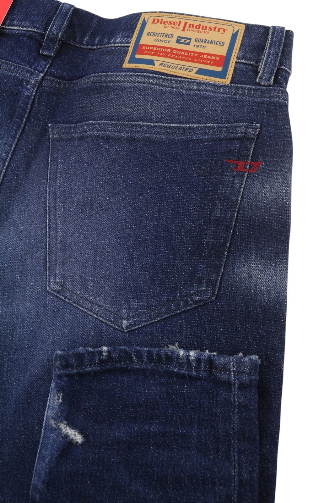 Diesel 2019 D-strukt 09j56 Men Jeansblue Whiskers Distress Slim Rrp195