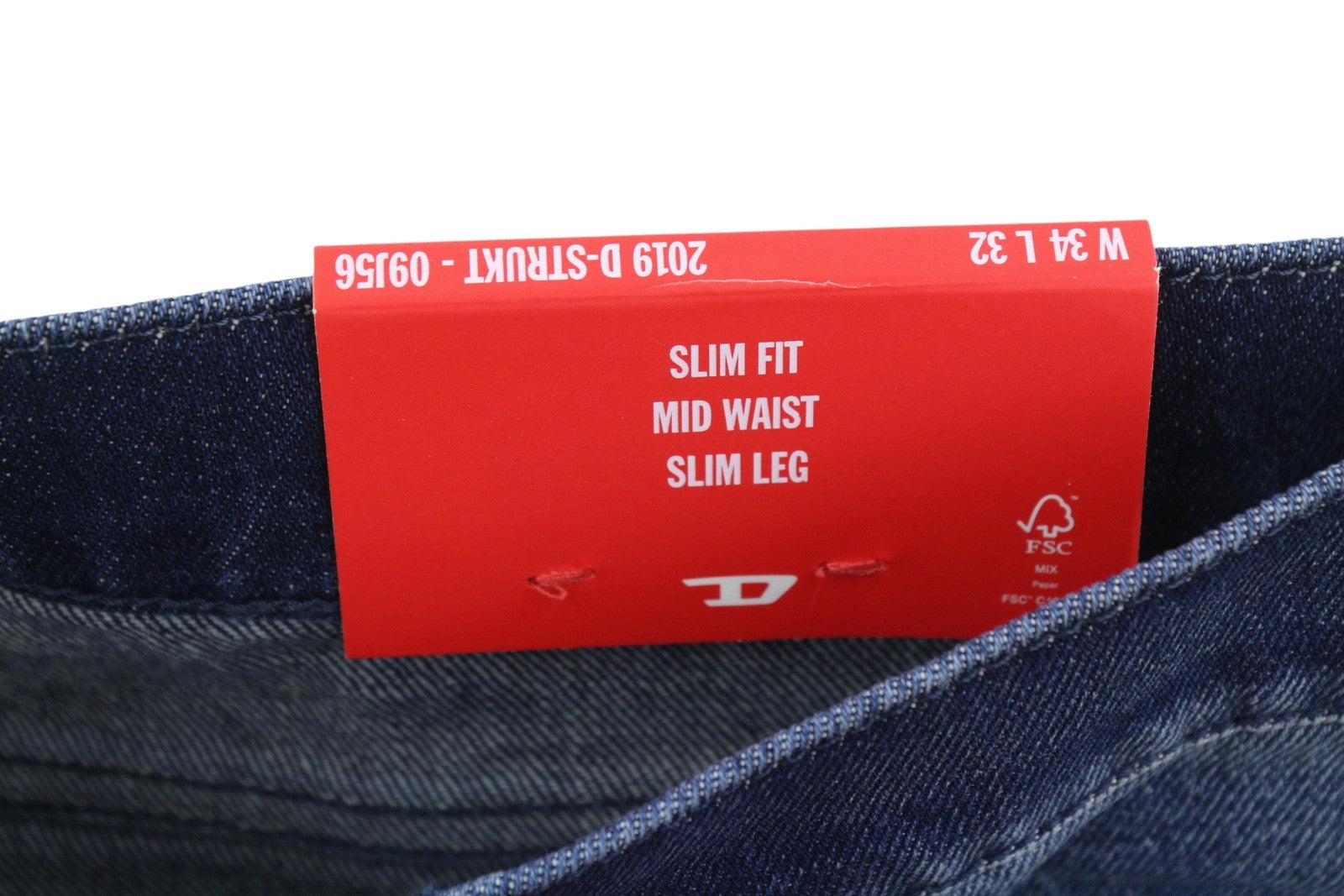 Diesel 2019 D-strukt 09j56 Men Jeansblue Whiskers Distress Slim Rrp195