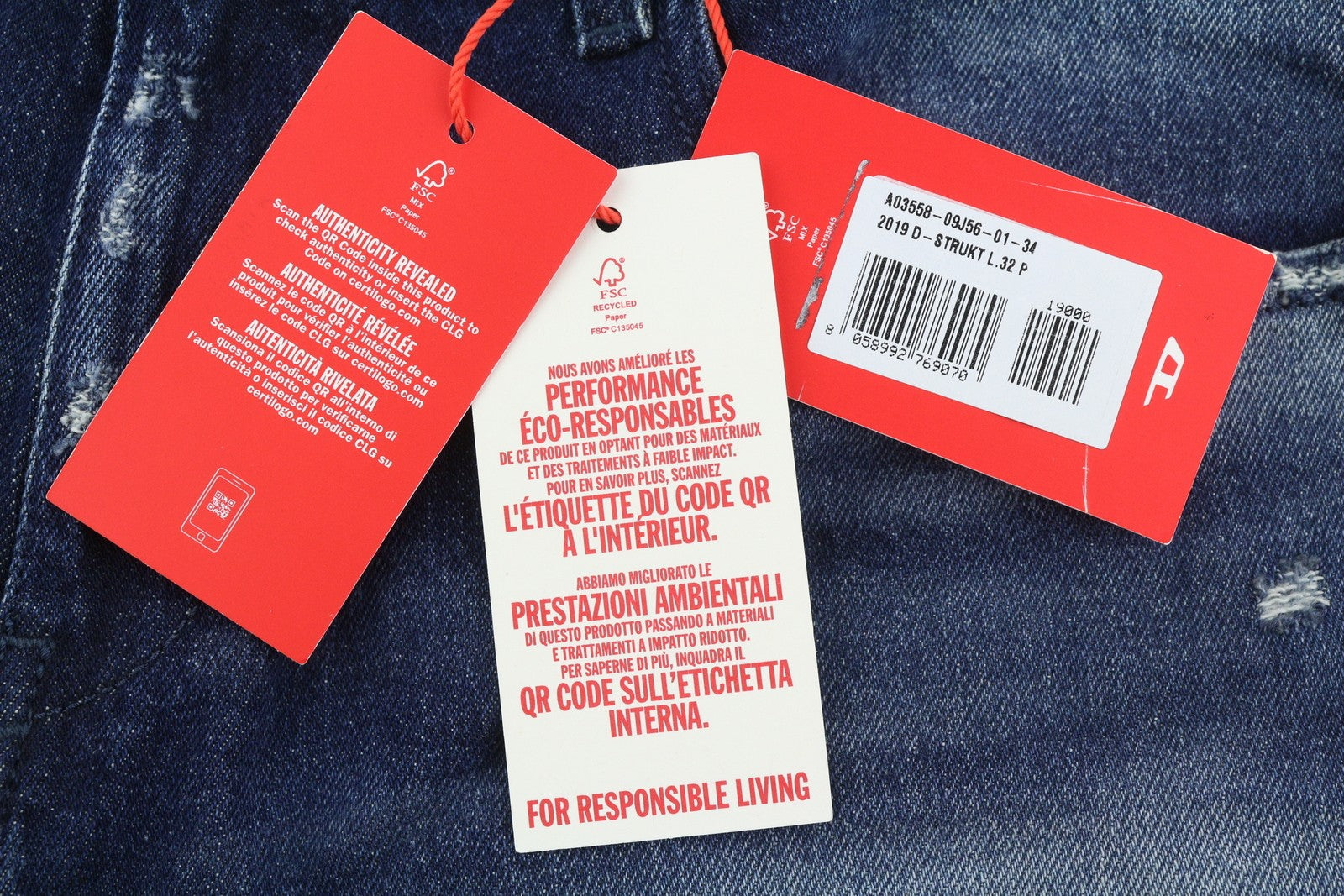 Diesel 2019 D-strukt 09j56 Men Jeansblue Whiskers Distress Slim Rrp195