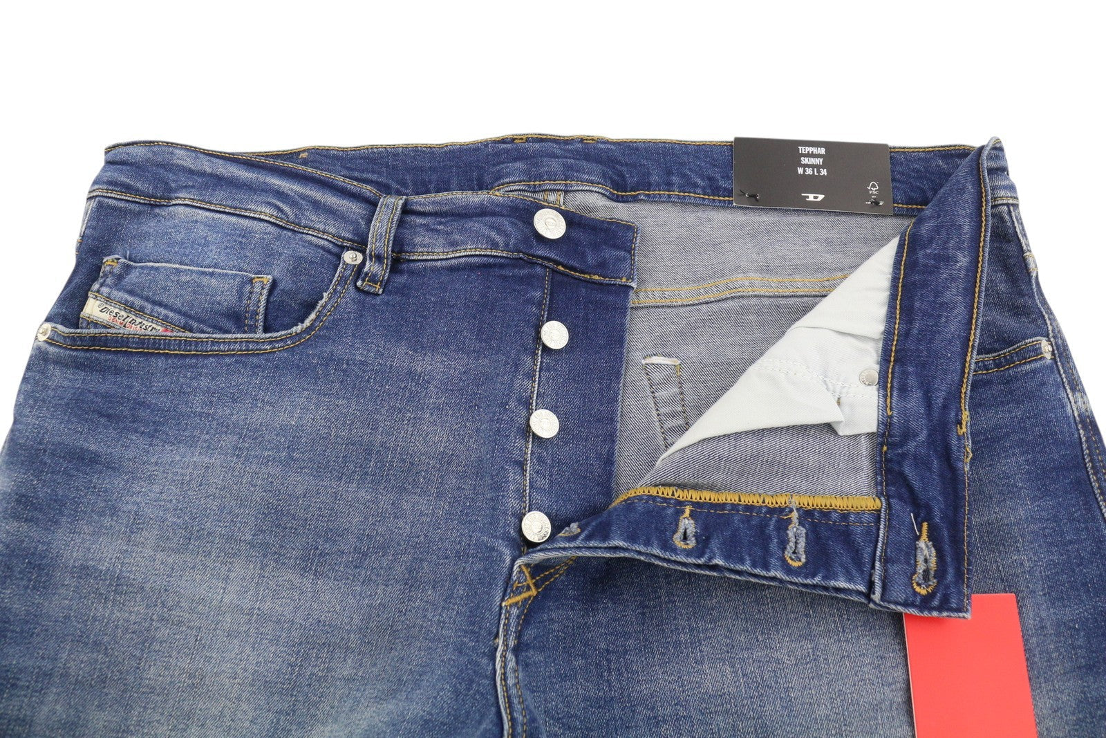 Diesel Tepphar Rb105 Men Jeansblue Whiskers Faded Slim Fit Rrp175