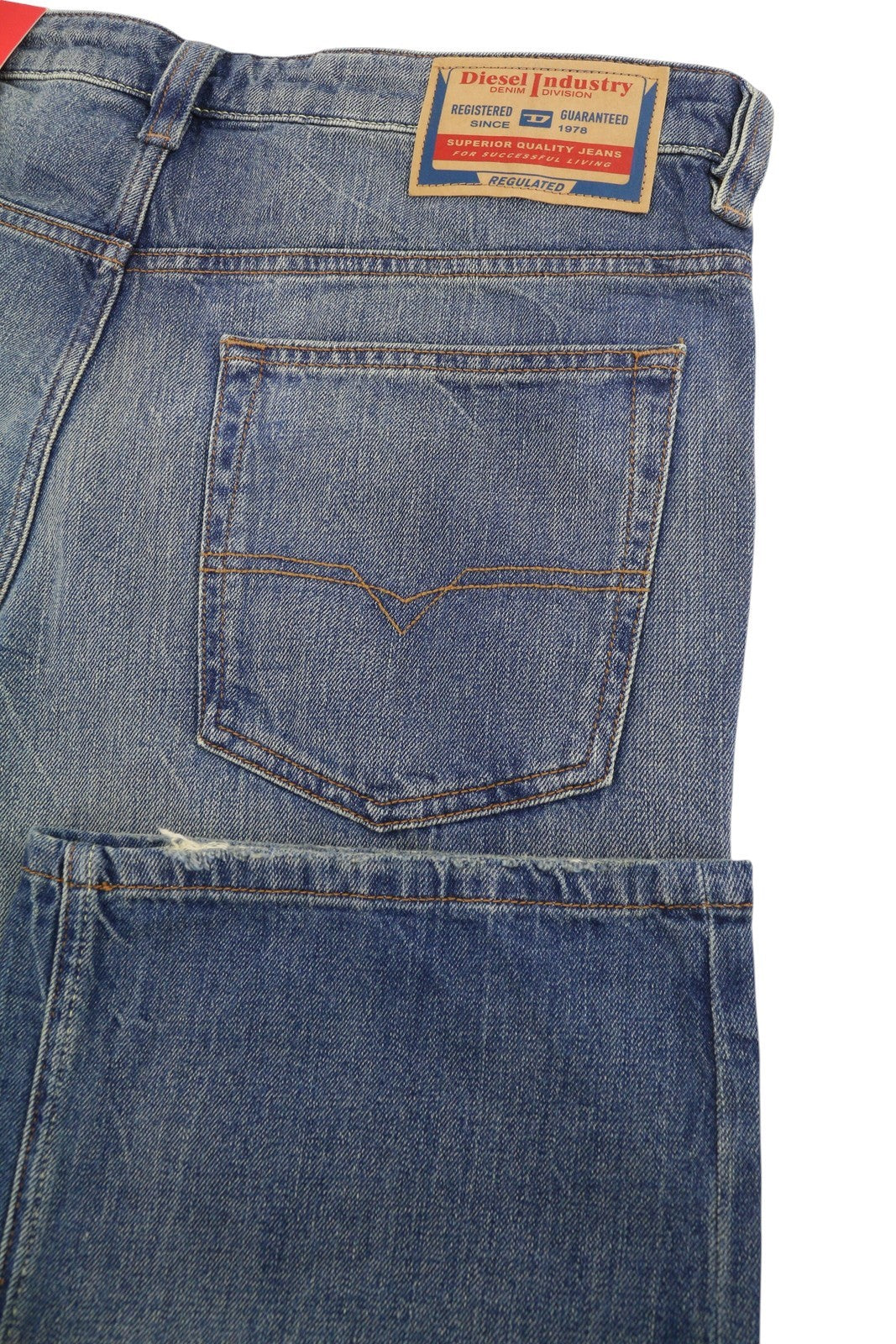 Diesel 2001 D-macro 0clbb Men Jeansblue Relaxed Fit Wide Leg Low Rrp195