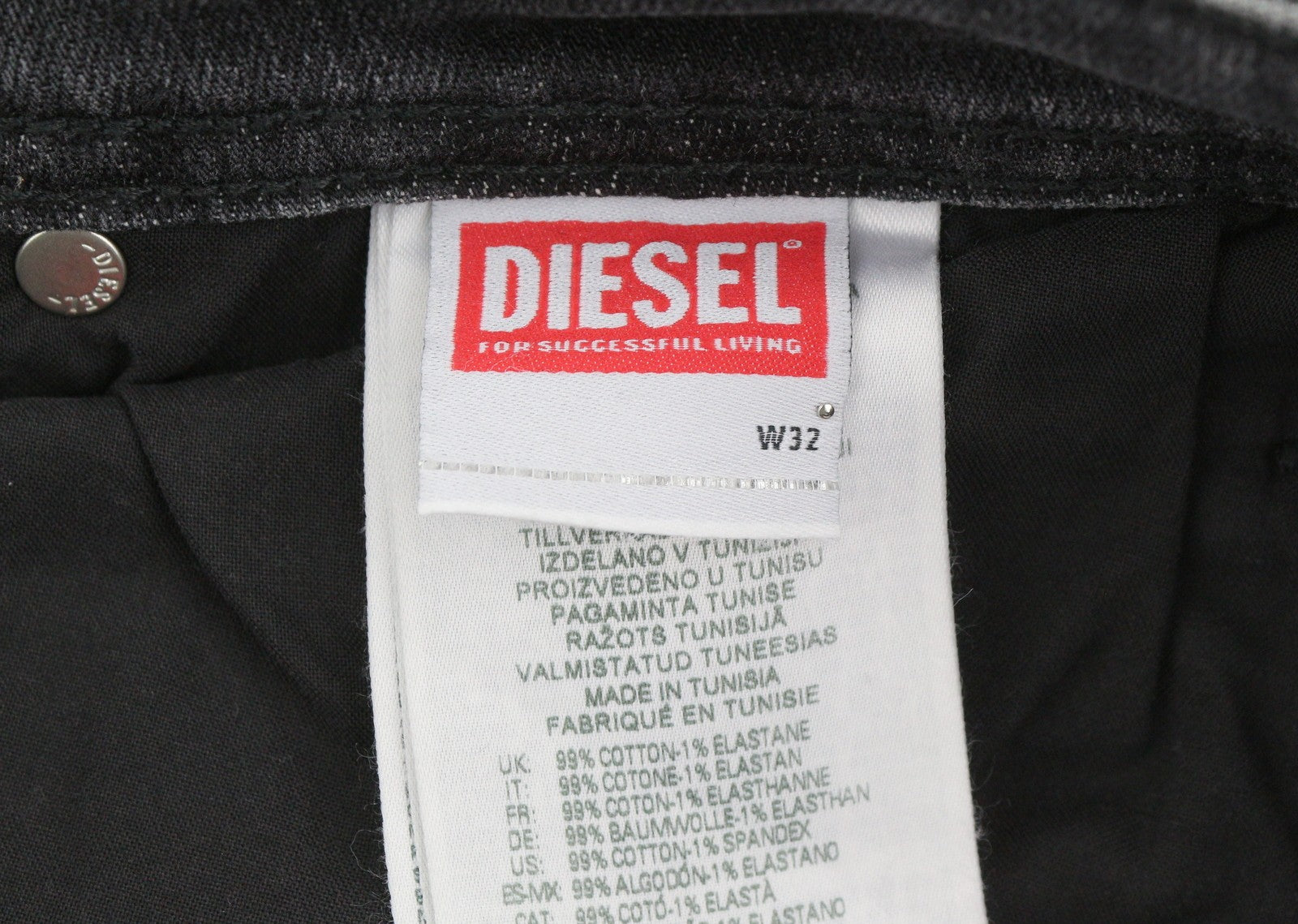 Diesel 1985 Larkee 09h29 Men Jeansblack Faded Regular Straight Fit