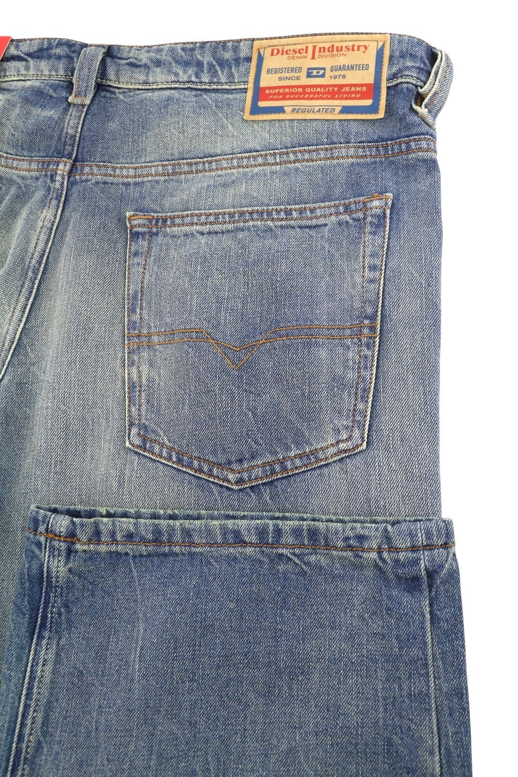Diesel 2001 D-macro 0clbb Men Jeansblue Relaxed Fit Wide Leg Low Rrp195