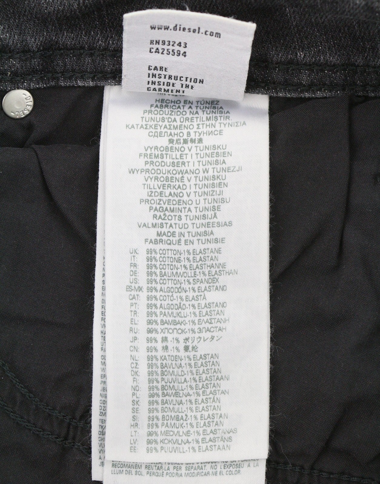 Diesel 1985 Larkee 09h29 Men Jeansblack Whiskers Faded Regular Straight