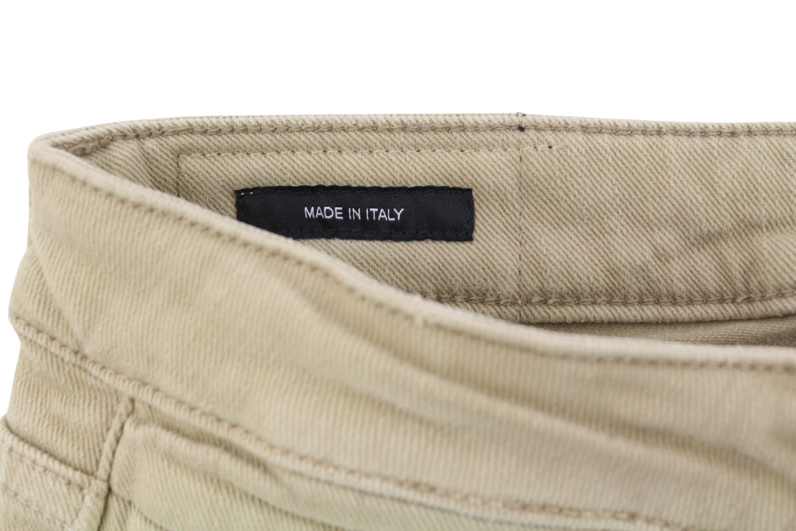 R13 Boy Straight Women Jeans 30 Khaki Stretch Faded Cropped Zip Fly