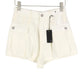 R13 Bubble Women Shorts 24 White Linen Button Fly Ss26 Rrp895