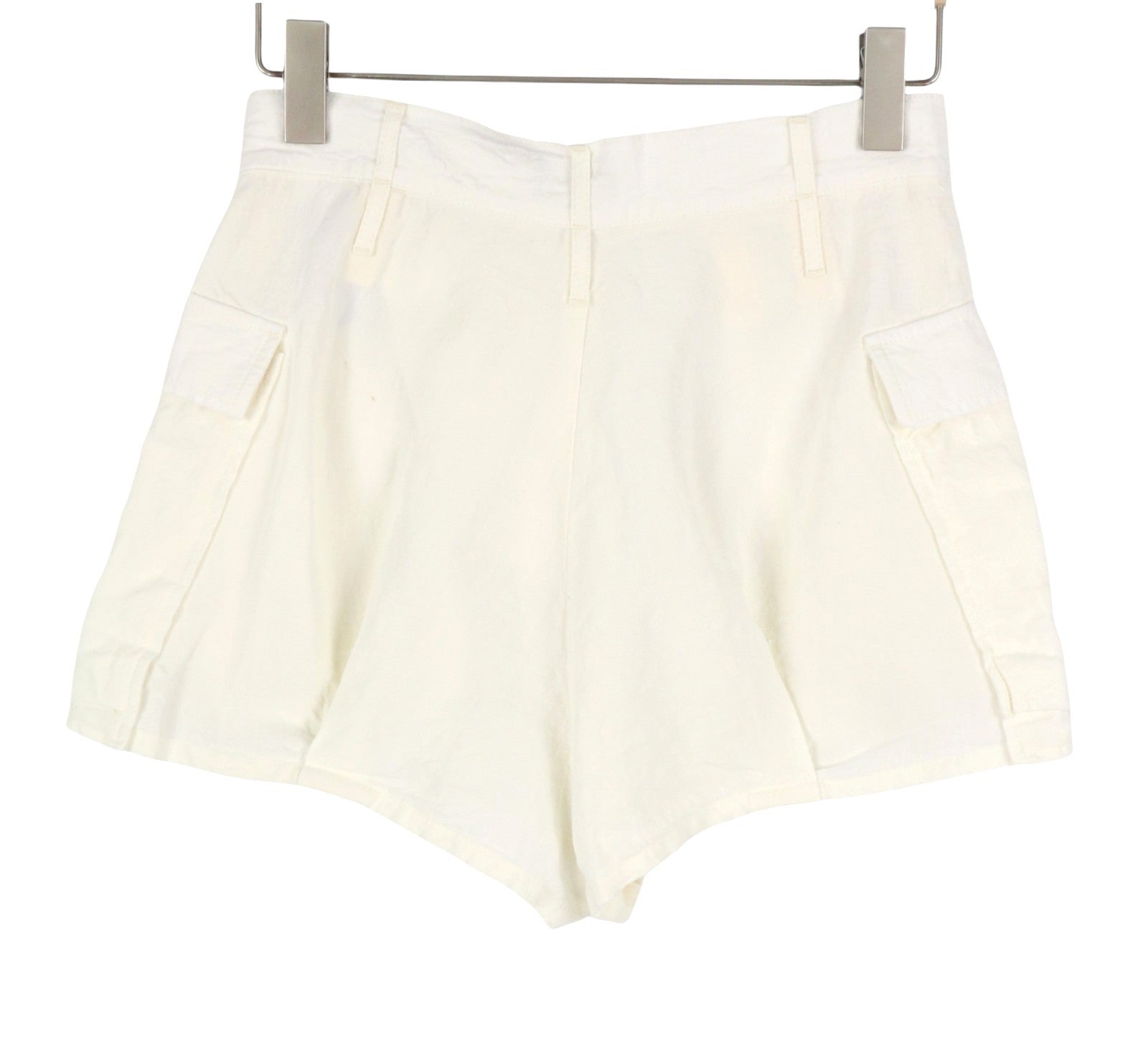 R13 Bubble Women Shorts 24 White Linen Button Fly Ss26 Rrp895