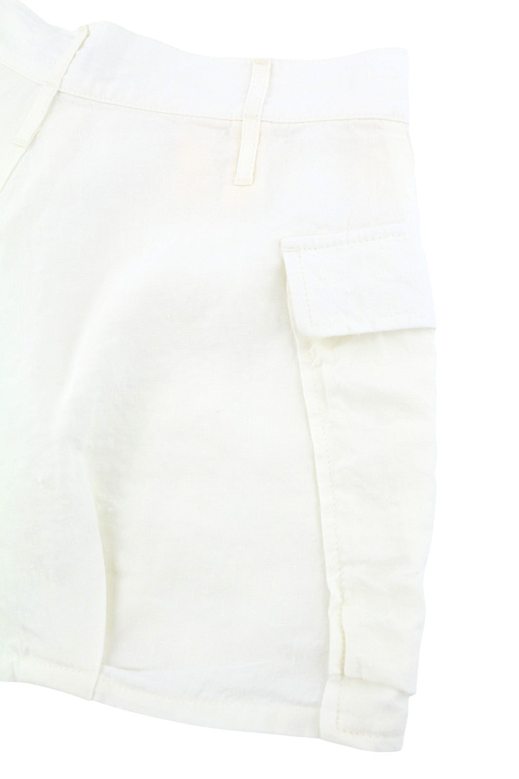 R13 Bubble Women Shorts 24 White Linen Button Fly Ss26 Rrp895