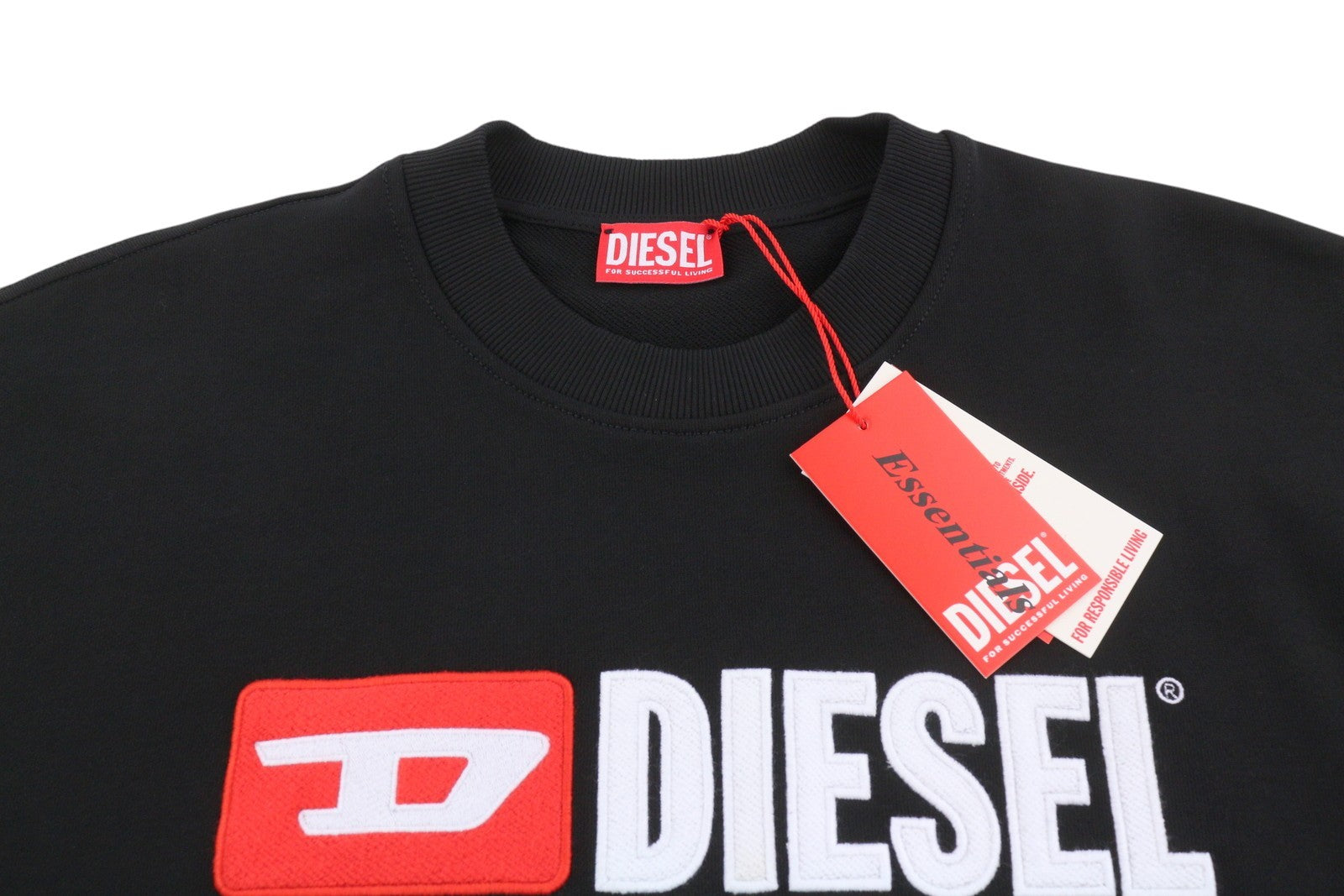 Diesel S-boxt-div Men Sweatshirtblack Crew Neck Long Sleeve Pull On Rrp150