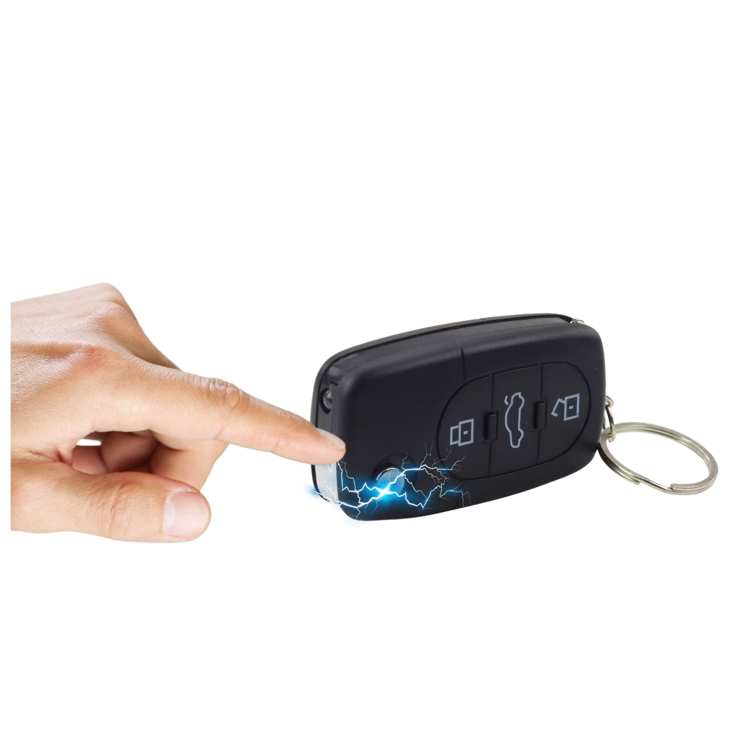 Keychain Car Remote Control Led Flashlight Shock 2 In 1