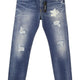 Diesel Buster 0848i Hombre Vaqueros azul Faded Distress Regular Slim Tapered