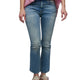 R13 Kick Fit Mulheres Jeans 26 Jasper Stretch Cortado Bigodes Desbotados Azul Ps26